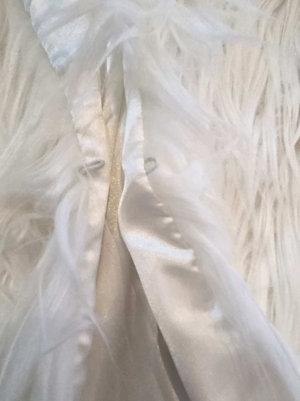 Light-Up Faux Fur Statement Jacket in White with Rainbow LEDs - Picture 4 of 8